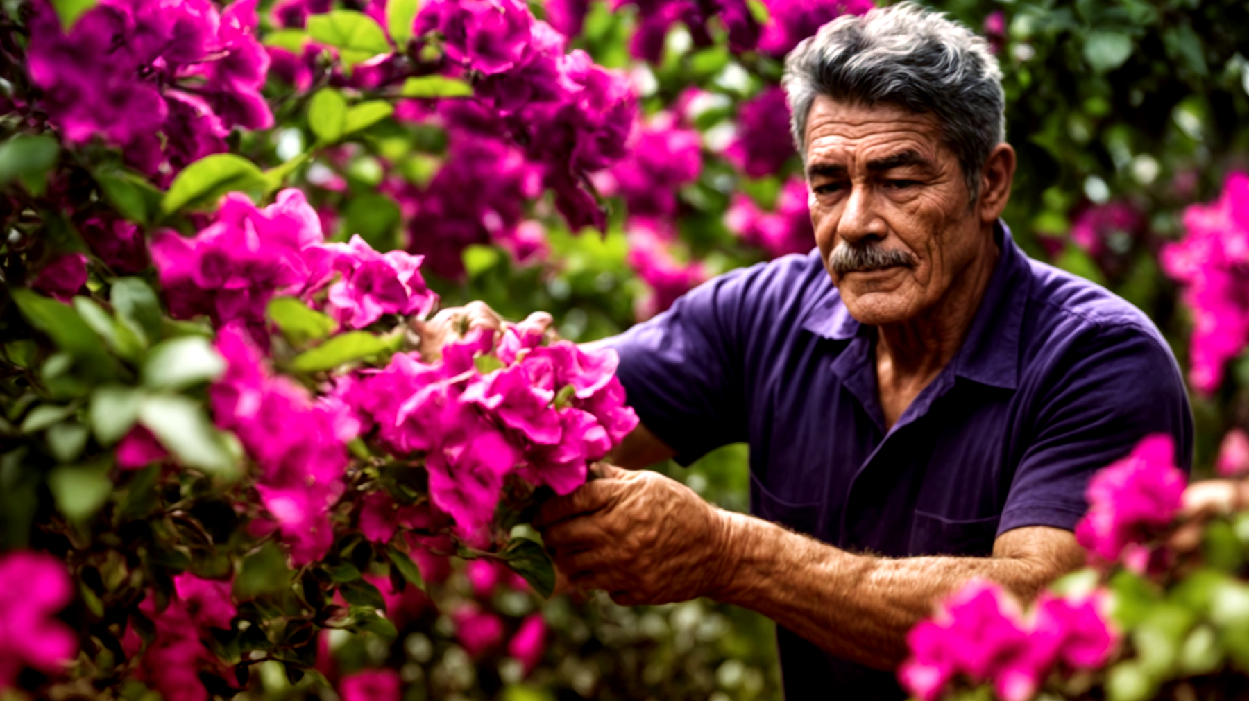 Bougainvillea flori culori vibrante grădinărit instrumente tăiere"